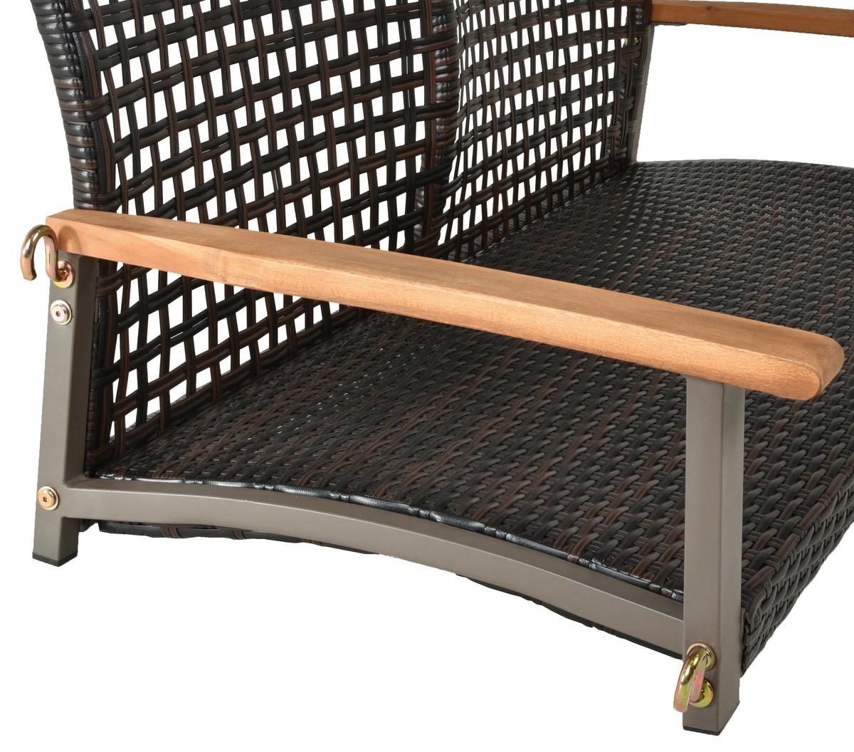 Gartenbank Echtholz/stahl Hängend 2-Sitzer Cuneo - Braun/Grau, Basics, Holz/Kunststoff (120/79/57cm) - Gardenson