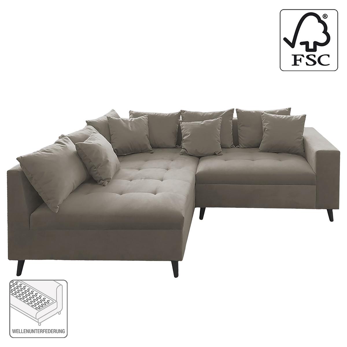 Ecksofa Pruno, Grau S: 174x247 Cm - Schwarz/Grau, Design, Textil (174/247cm) - MID.YOU