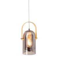 Hängeleuchte Vidrio H: 141 cm 1-Flammig mit Rauchglas - Chromfarben/Messingfarben, Design, Glas/Metall (11,8/141cm) - Näve