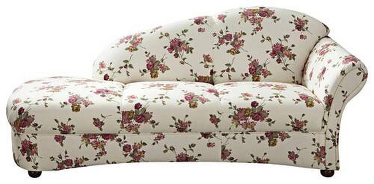 Recamiere Corona Rot/Beige, Blumen Design - Beige/Rot, Design, Textil (191/83/81cm) - Max Winzer