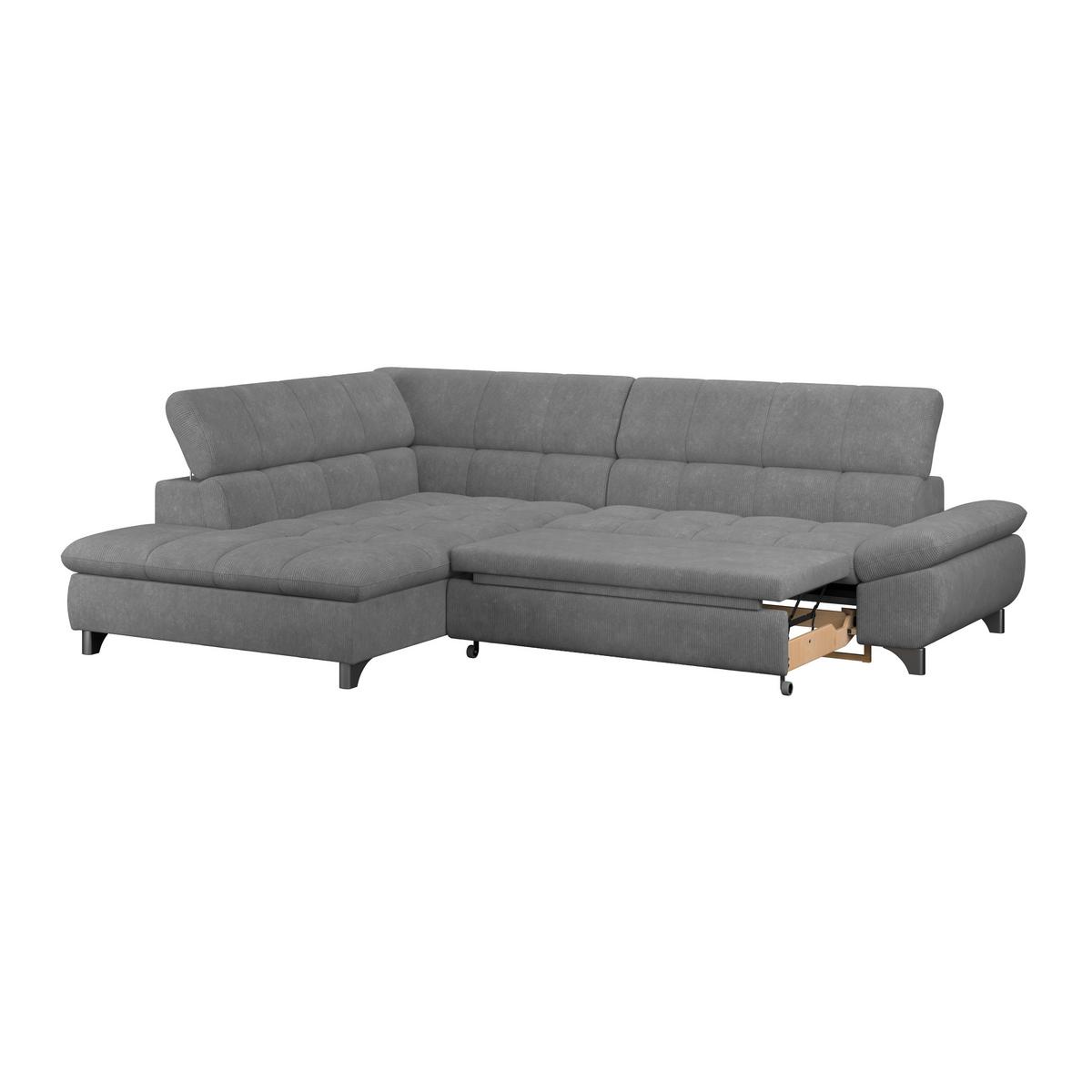 Ecksofa Gemini Anthrazit, B: 234cm - Chromfarben/Anthrazit, KONVENTIONELL, Textil (234/312cm)