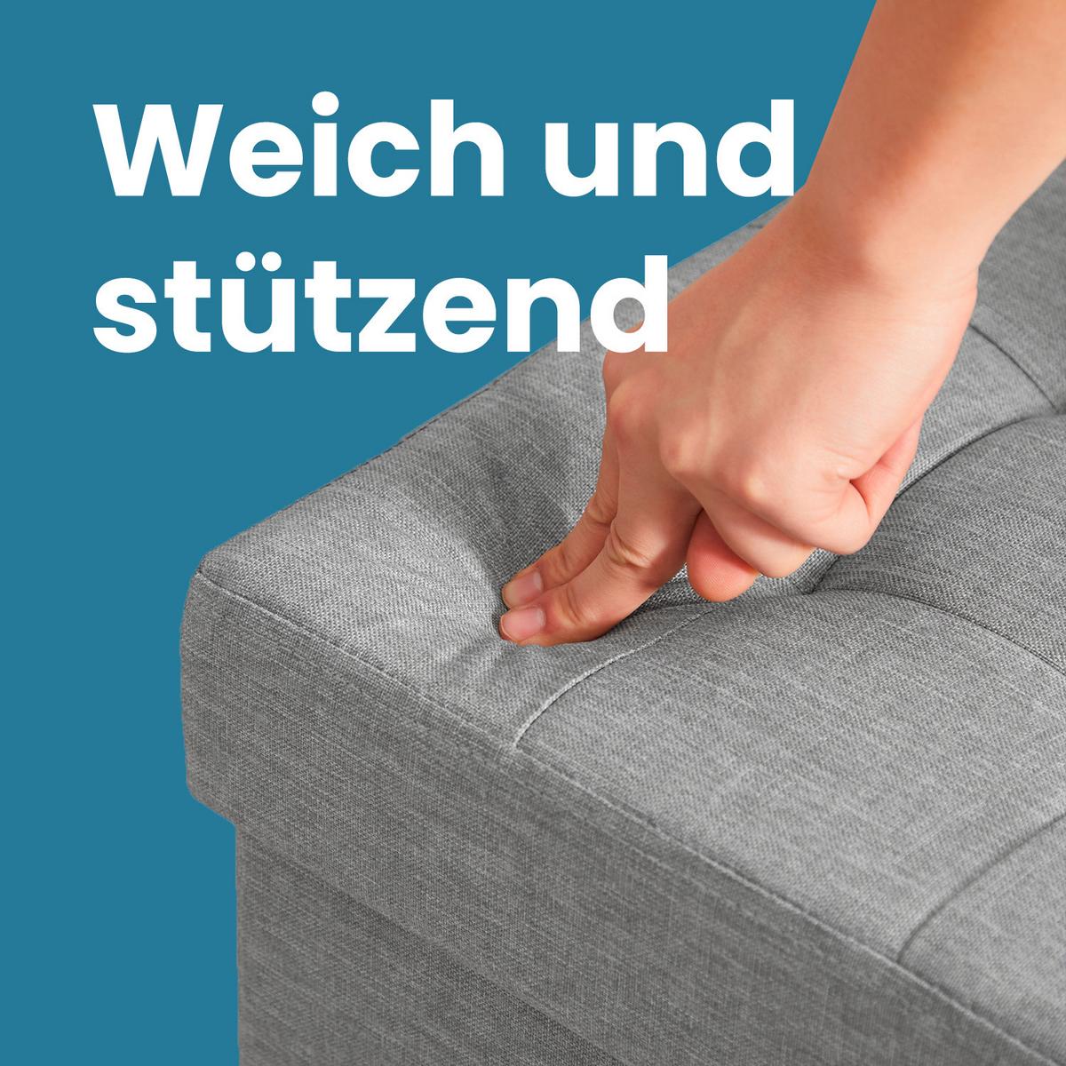 Sitzbox Hellgrau B: 110 cm - Hellgrau, Basics, Holzwerkstoff/Textil (110/38/38cm)