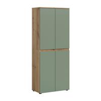 Garderobenschrank Scarpa Eichefarben/graugrün B: 70 Cm - Eichefarben/Schwarz, Design, Holzwerkstoff (70/175/37cm) - Livetastic