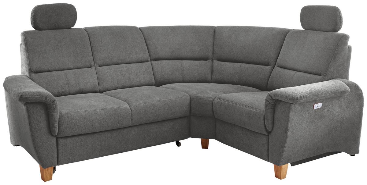 Ecksofa Parole Dunkelgrau S:237/186 Cm - Wildeiche/Dunkelgrau, KONVENTIONELL, Textil (237/186cm) - Livetastic