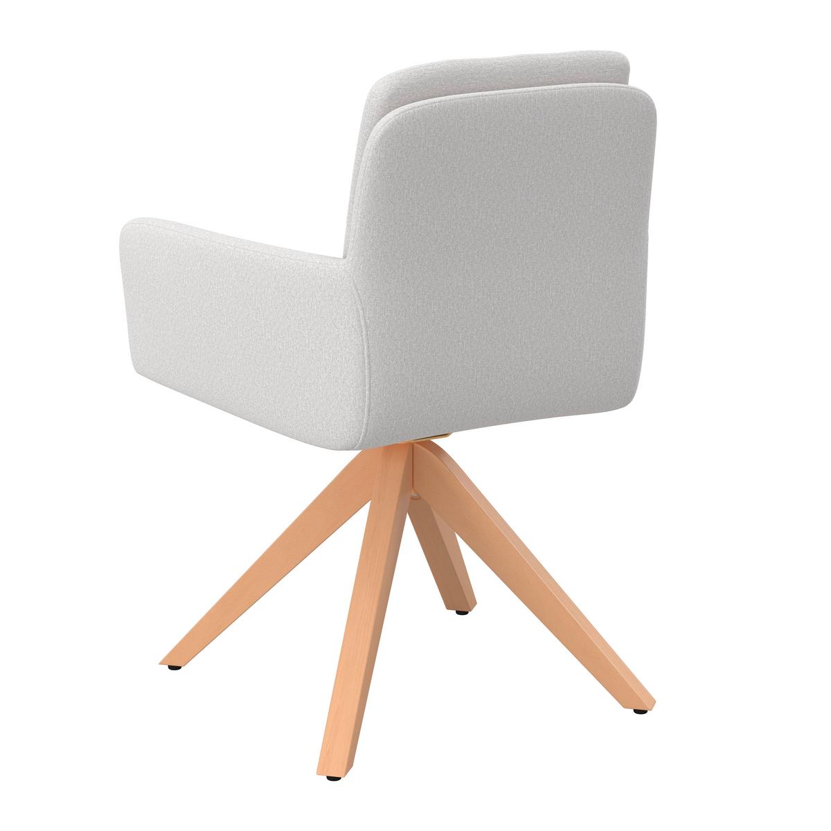 ŽIDLE S PODRUČKAMI FINJA - bílá/barvy buku, Moderní, kov/dřevo (59/97/63cm) - Bessagi Home