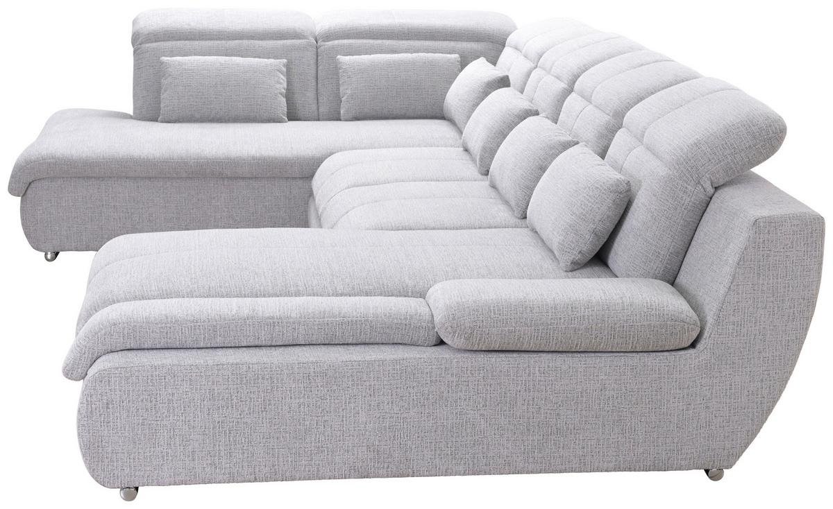Wohnlandschaft Multi mit Schlaffunktion grau - Chromfarben/Grau, MODERN, Textil (228/345/184cm) - Luca Bessoni