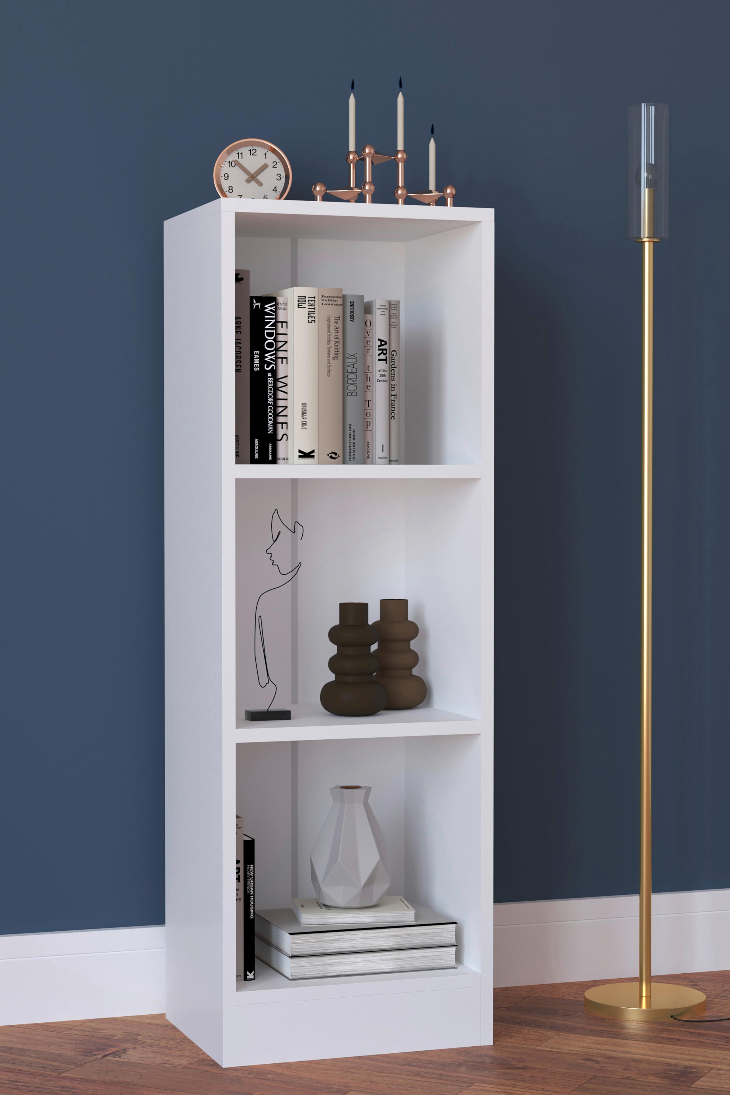 Regal mit Einlegeböden Dilos 38 cm Weiß - Weiß, MODERN, Holzwerkstoff (38/114/30cm) - MID.YOU