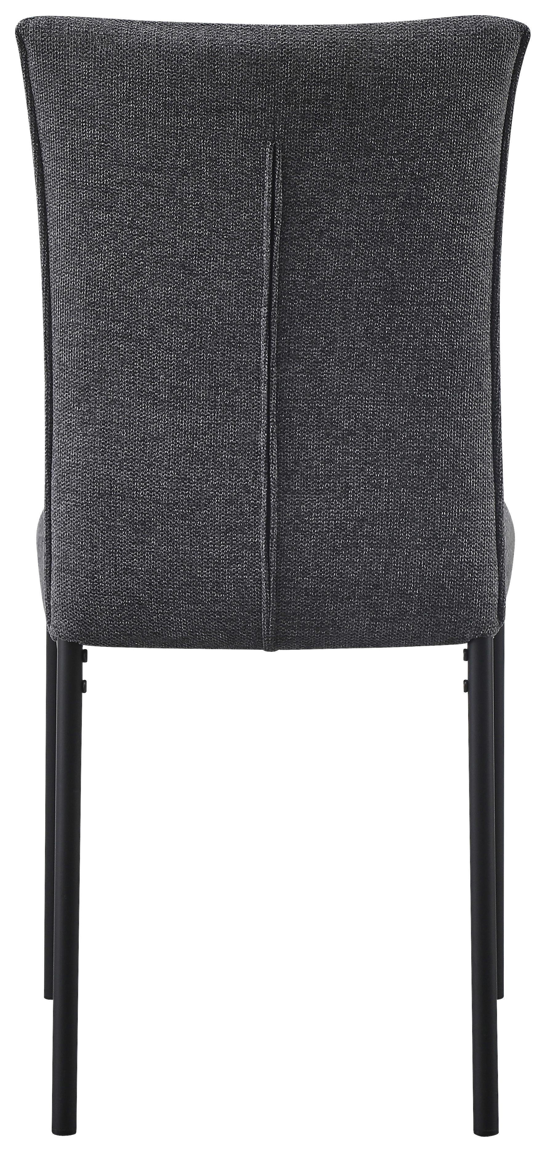 Esszimmerstuhl Freddy Grai Leinenoptik - Schwarz/Grau, MODERN, Textil/Metall (60/93/44cm)