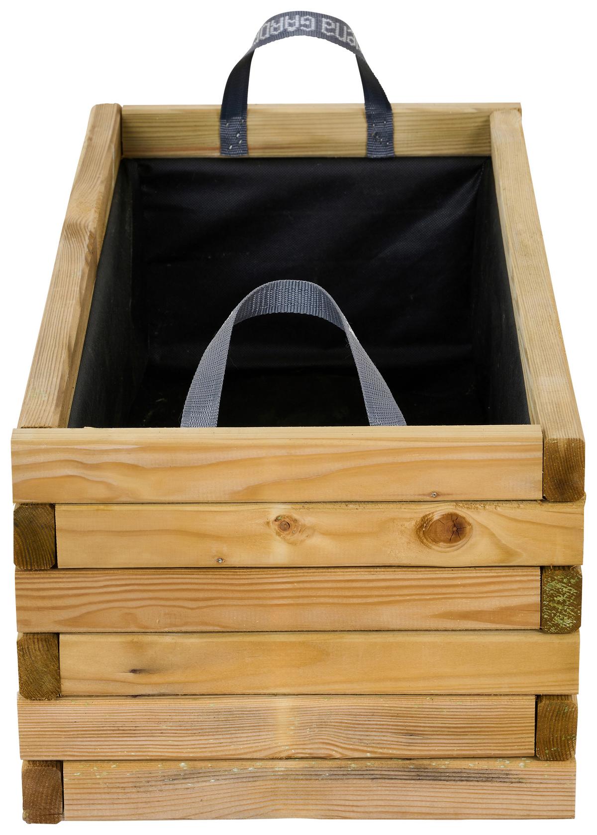 Blumenkasten Schwarz Kieferfarben B: 90 cm - Schwarz/Kieferfarben, Basics, Holz/Textil (90/40/33cm) - Siena Garden