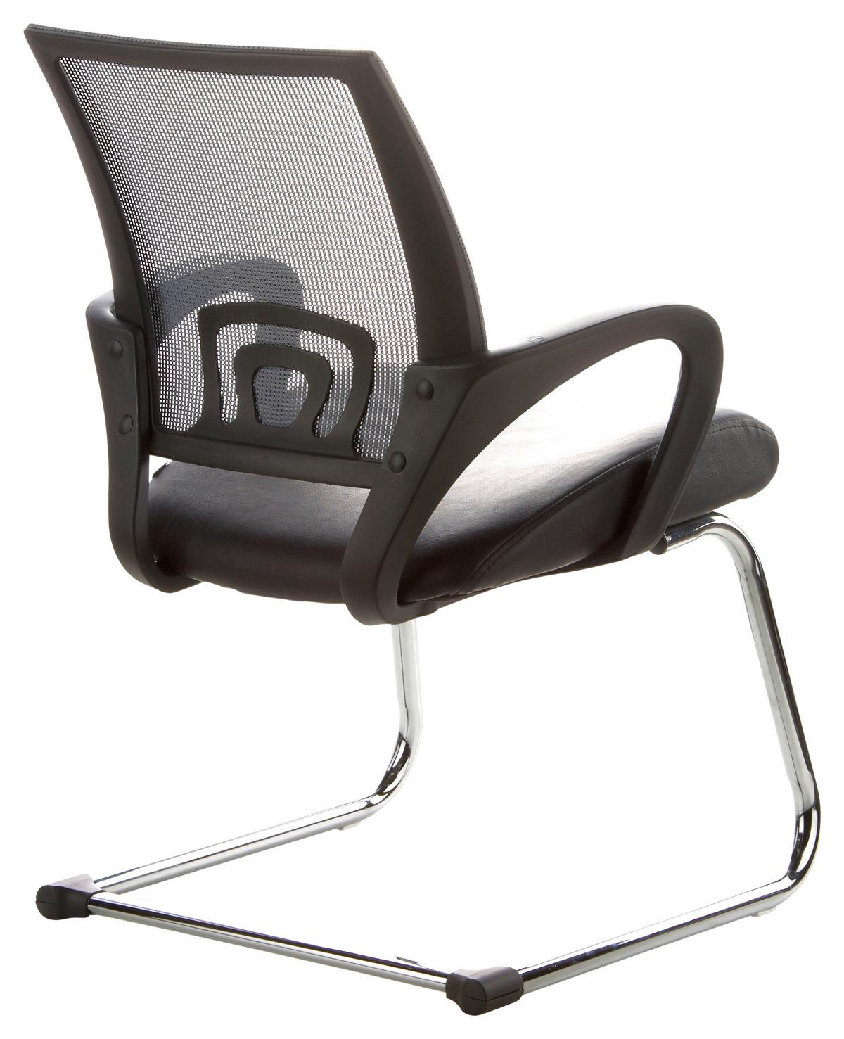 Besucherstuhl Visto Net V Grau/Schwarz Bis 110 Kg - Silberfarben/Schwarz, Basics, Kunststoff/Textil (57/98/52cm) - MID.YOU