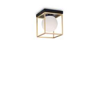 Deckenleuchte Lingotto L: 18,5 cm 1-Flammig Quadratisch - Messingfarben, Design, Glas/Metall (18,5/21,5/18,5cm) - Ideal Lux