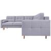 Eckschlafsofa Noret Graublau S: 242/242 cm - Eiche Wotan/Hellgrau, KONVENTIONELL, Textil (242/242cm) - MID.YOU