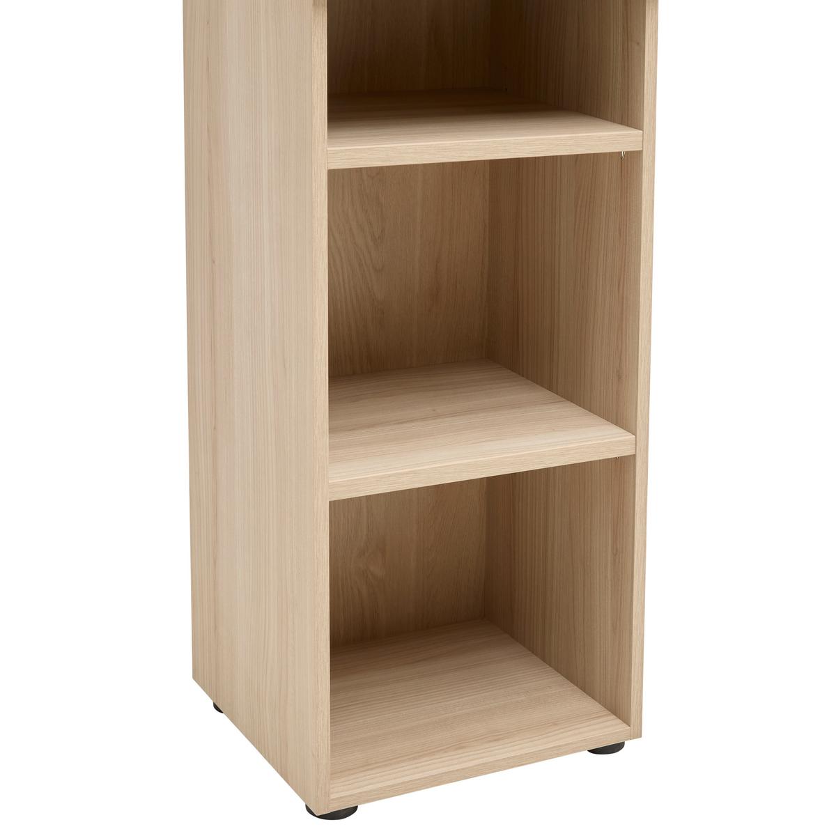REGÁL SIENA - farba duba/chrómová, Modern, kov/kompozitné drevo (40/198/38cm) - Mömax