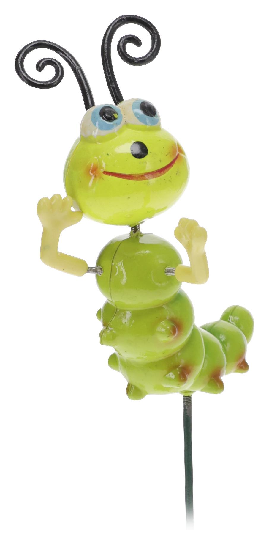 Gartenstecker Raupe aus Metall