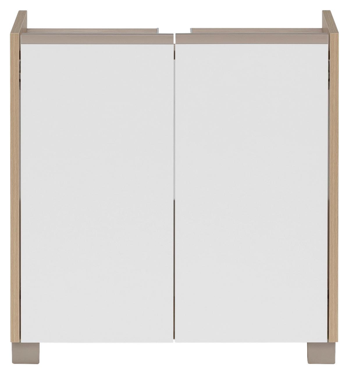 Waschbeckenunterschrank Juba Wbu 570 - Eichefarben/Weiß, MODERN, Holzwerkstoff (56,9/58,9/33cm) - MID.YOU