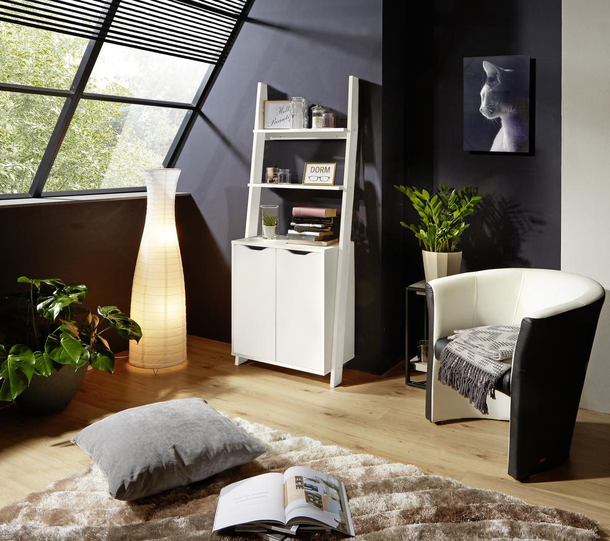 Regal Mit Schrank Flo B: 65 Cm Weiß - Weiß, MODERN, Holzwerkstoff (65/176/34,2cm)