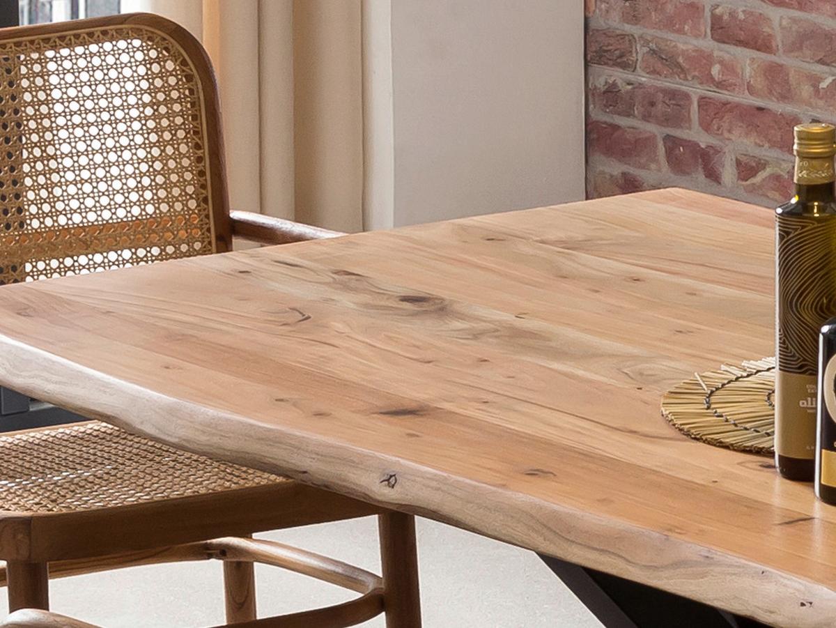 ESSTISCH Schwarz/Naturfarben L: 160cm - Schwarz/Naturfarben, MODERN, Holz/Metall (160/85/78cm) - MID.YOU