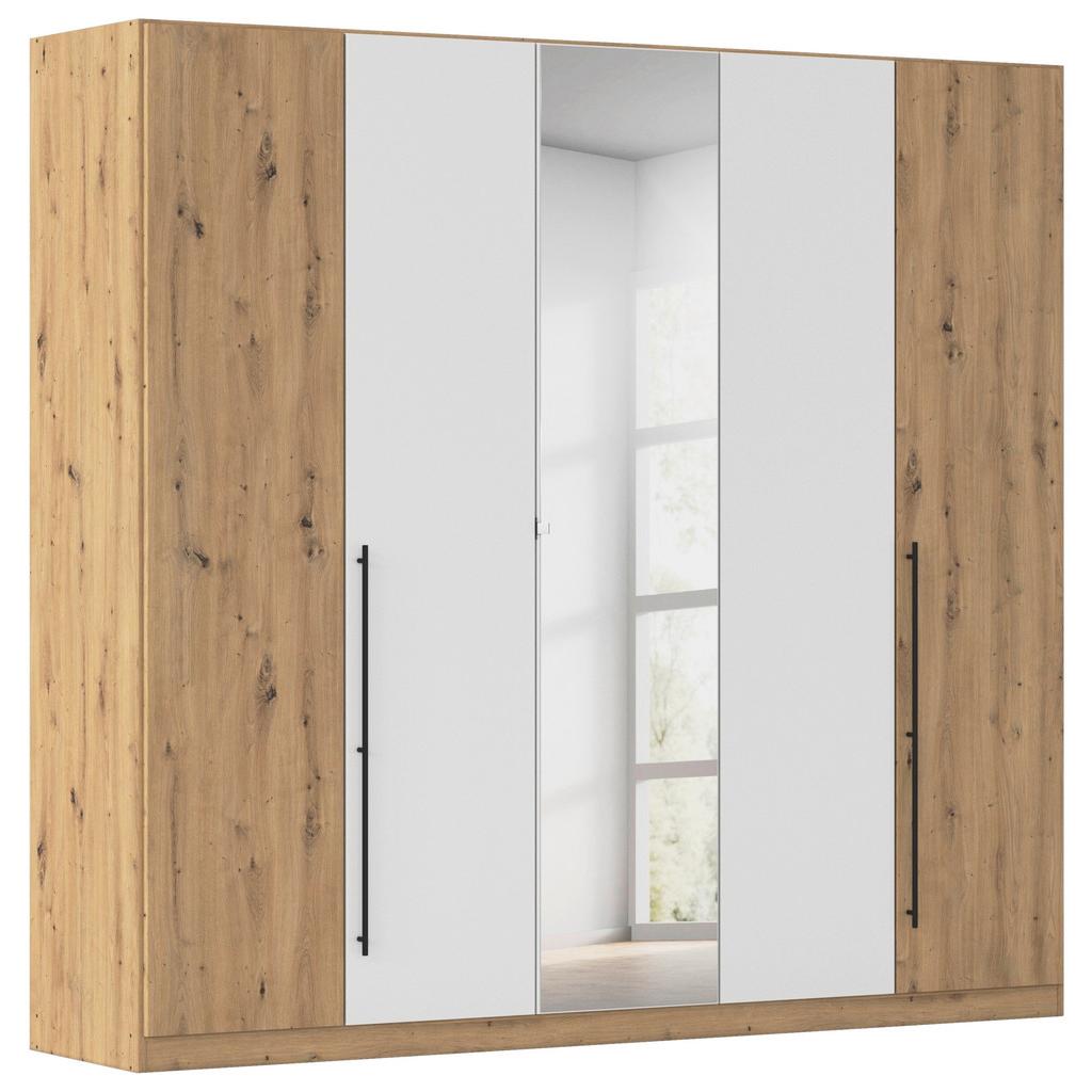 Kleiderschrank Safari mit Spg. Weiß/Eiche Dekor B: 226cm