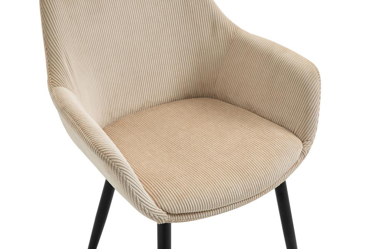 Tischgruppe Naturfarben/beige L: 160 Cm - Beige/Naturfarben, MODERN, Holz/Textil (160/85/76,5cm) - Livetastic