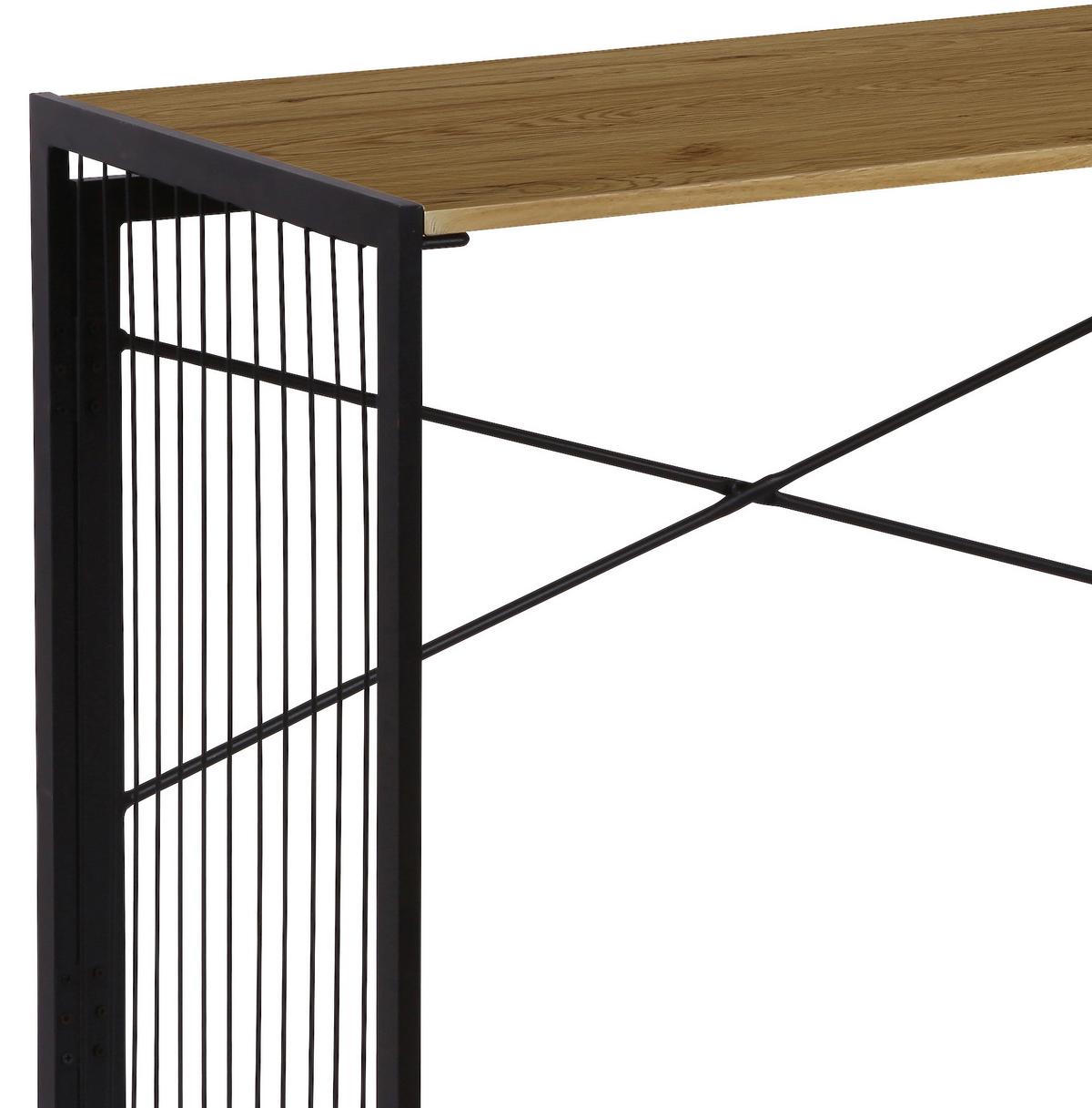 Schreibtisch Klappbar B 100cm H 75cm, Klapp, Eiche/Schwarz - Eichefarben/Schwarz, MODERN, Holzwerkstoff/Metall (100/75/50cm)