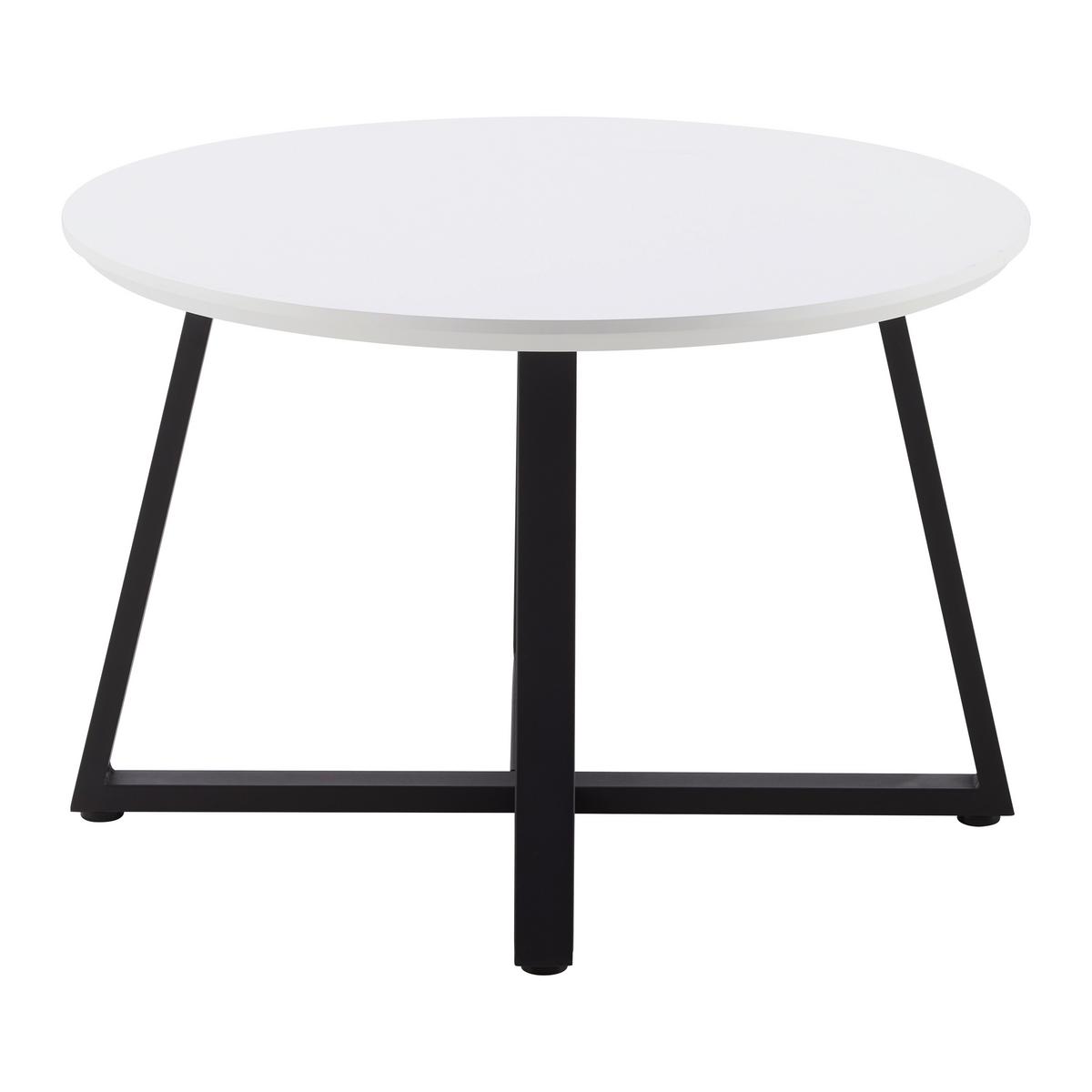 Konferenční stolek BRAVA 70 - bílá/černá, Moderní, kov/kompozitní dřevo (70/70/45cm) - Mömax