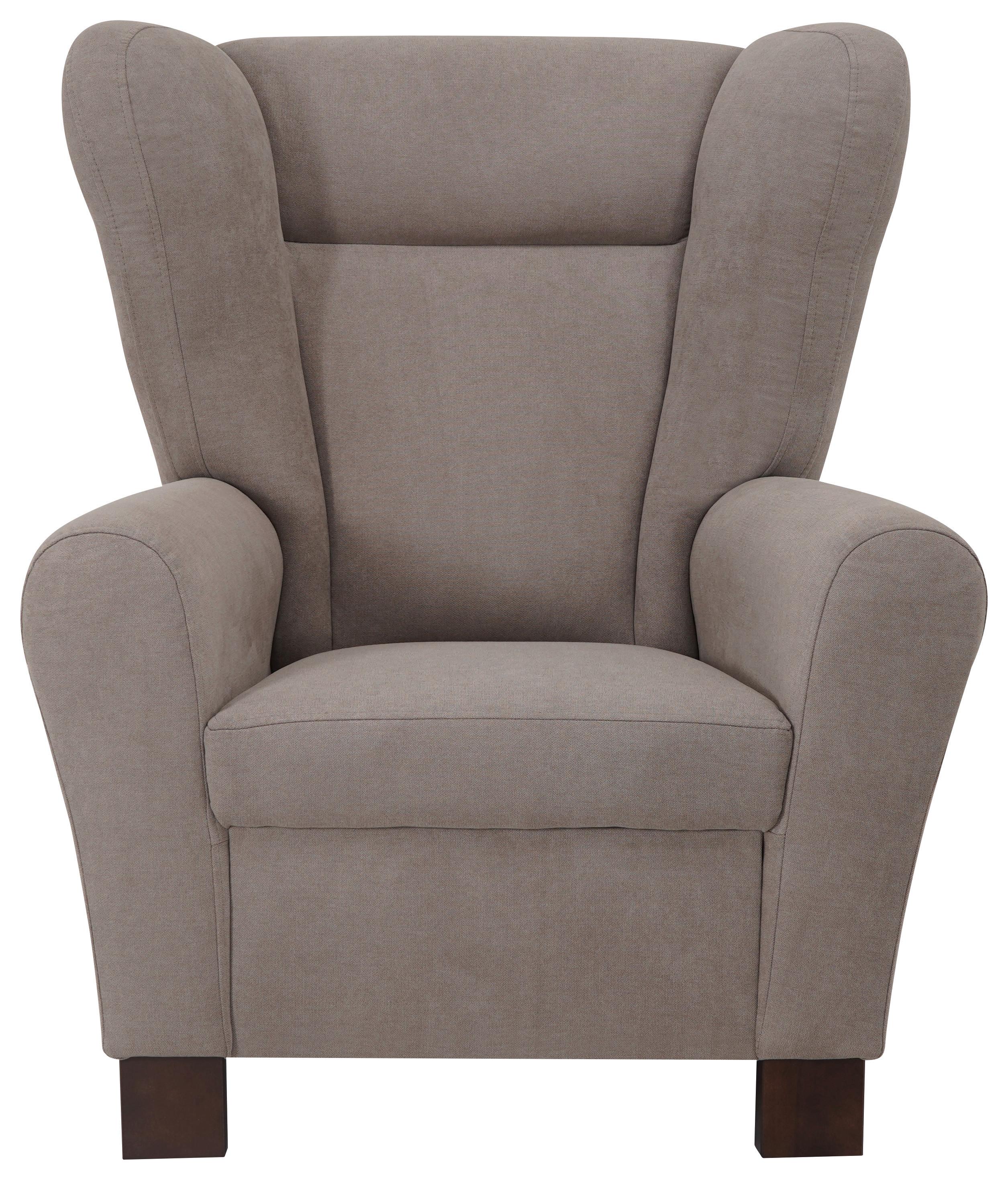 KŘESLO UŠÁK CHANDLER - hnědá/šedohnědá, Design, dřevo/kompozitní dřevo (95/109/97cm) - Ondega