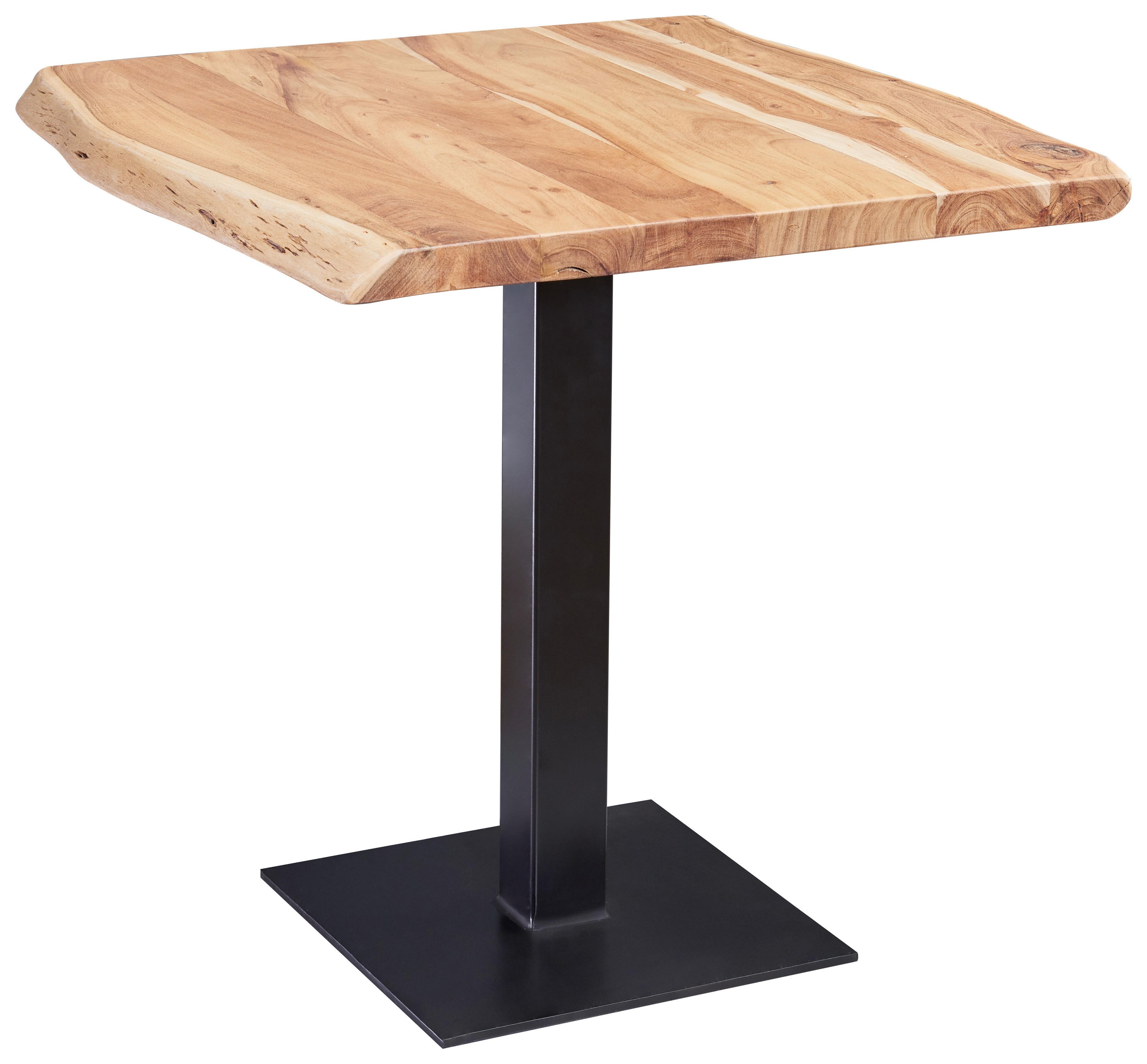 Jedálenský stôl masív 80 - čierna/prírodná farba, Modern, kov/drevo (80/75/75cm) - MID.YOU