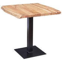 Esstisch Mit Echtholz-platte 80x75 Cm Akazie/schwarz - Schwarz/Naturfarben, MODERN, Holz/Metall (80/75/75cm) - MID.YOU