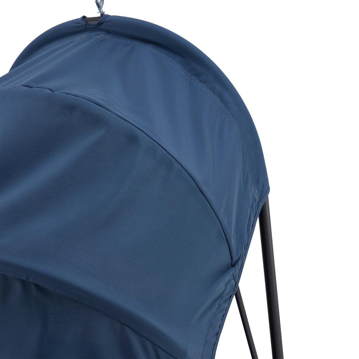 Závesné kreslo ILVA BLU modrá - modrá/tmavosivá, Modern, kov/textil (100/189/123cm) - Bessagi Garden