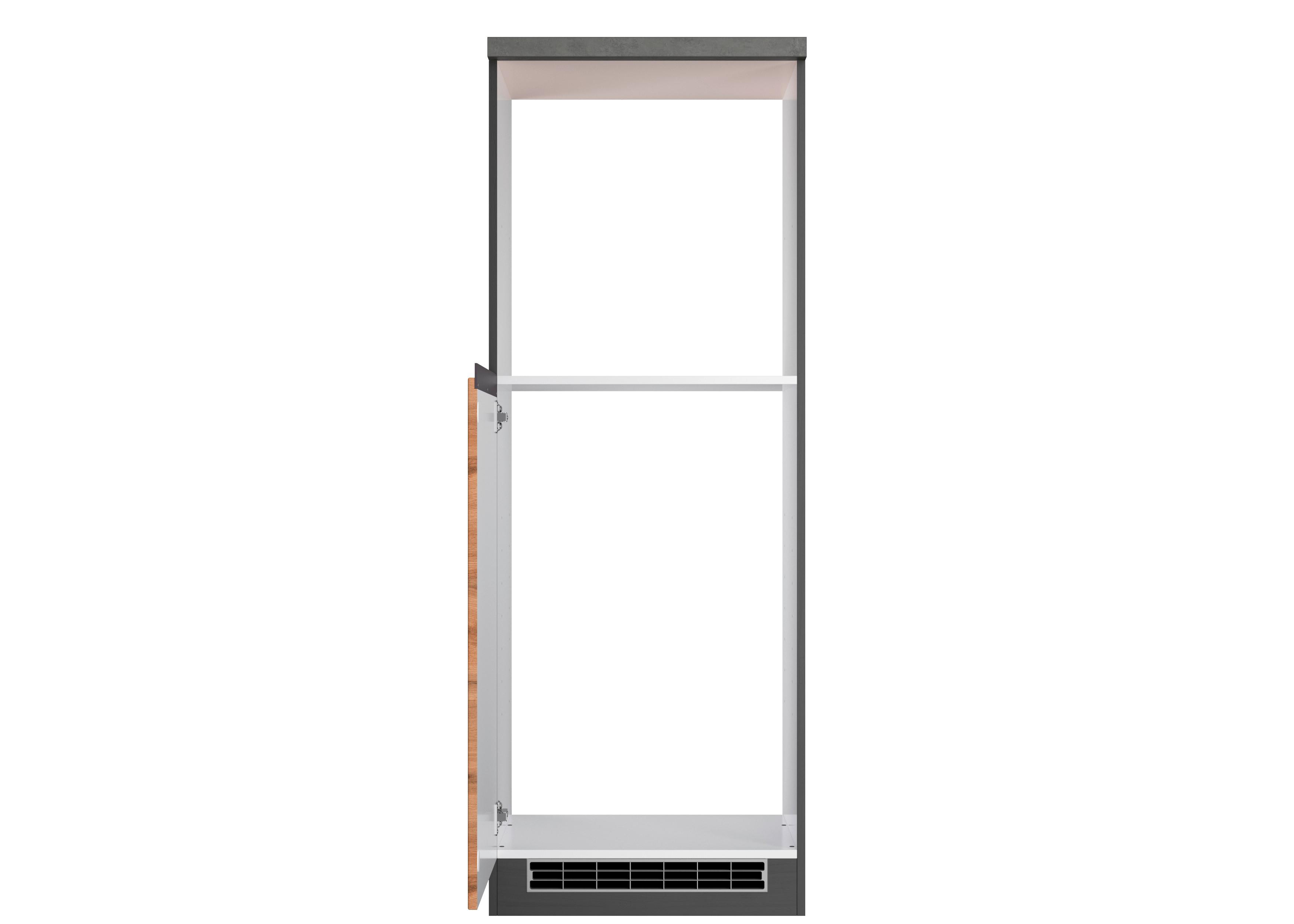 Backofen-Umbauschrank in Eiche und Graphit Dekor