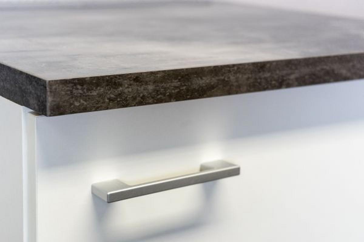Küchenzeilen Lucca mit Geräten 270 cm Weiß - Graubraun/Weiß, KONVENTIONELL, Holzwerkstoff (270cm) - FlexWell
