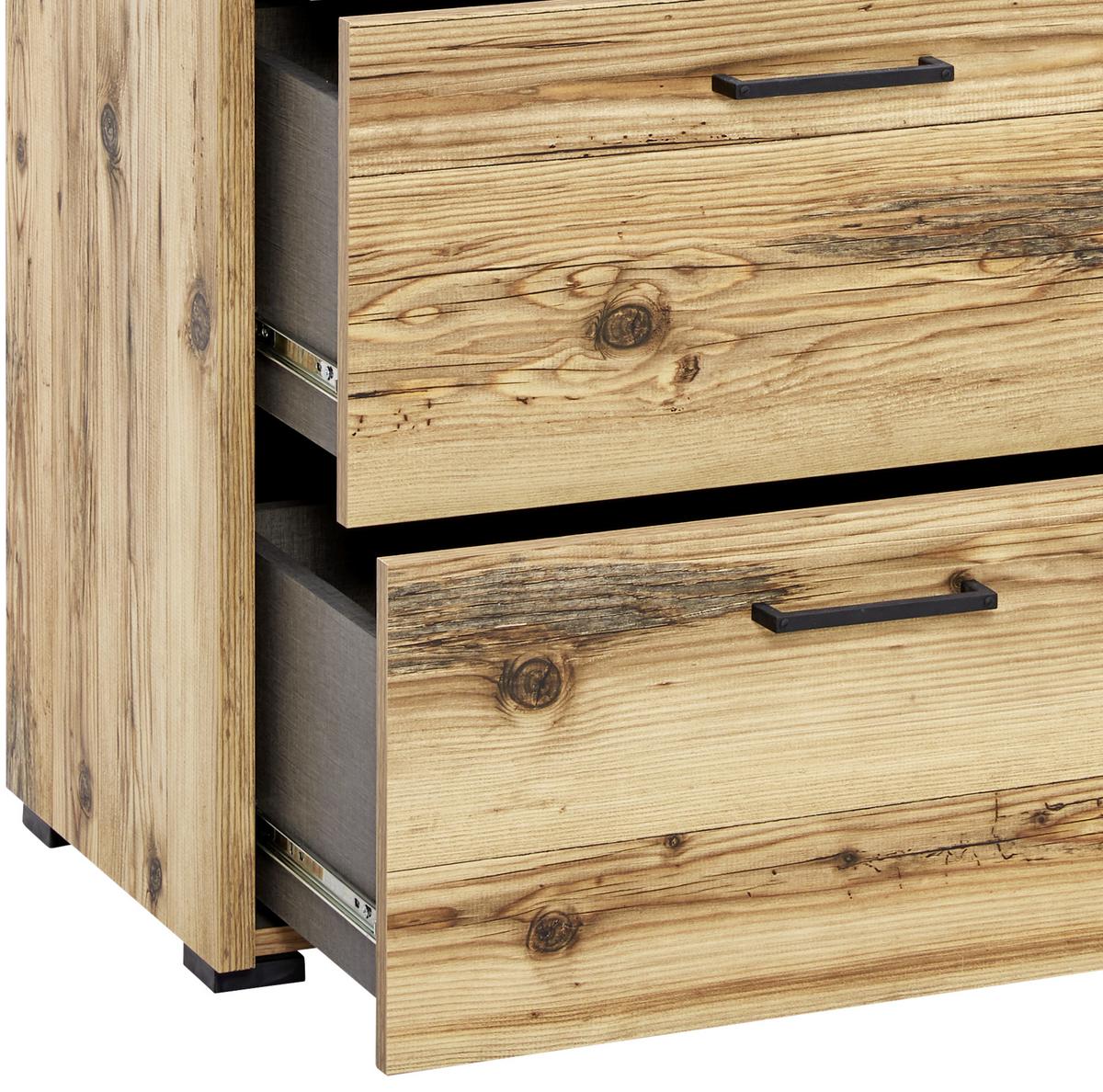 Kommode B 120cm Alicante Fichtefarben/Grau - Fichtefarben/Schwarz, MODERN, Holzwerkstoff (120/89,4/38cm) - Luca Bessoni