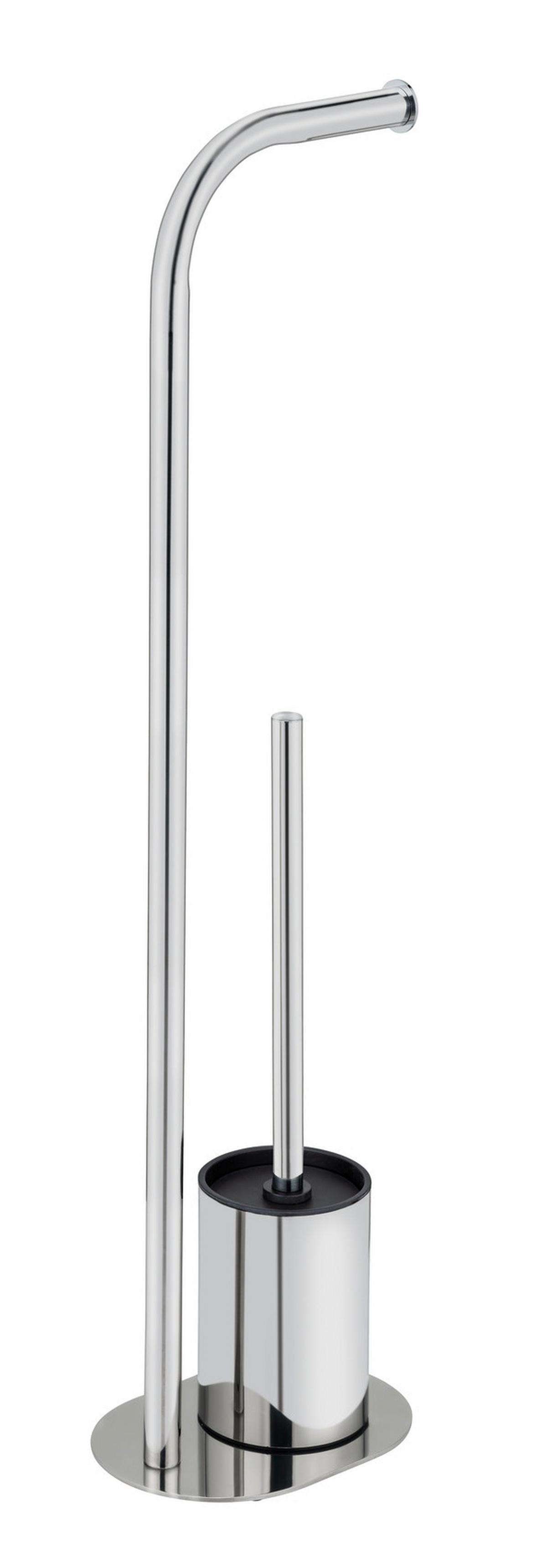 WC-Bürstenkombination Levante Edelstahlfarben B:18cm - Edelstahlfarben, Basics, Kunststoff/Metall (18/63/13cm) - Wenko