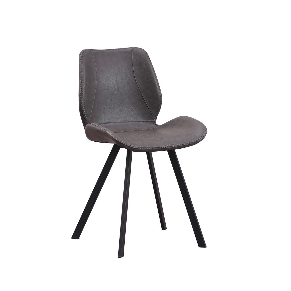 Stuhl-set Barona Anthrazit B: 44 Cm - Anthrazit/Schwarz, MODERN, Textil/Metall (44/80/55cm) - MID.YOU