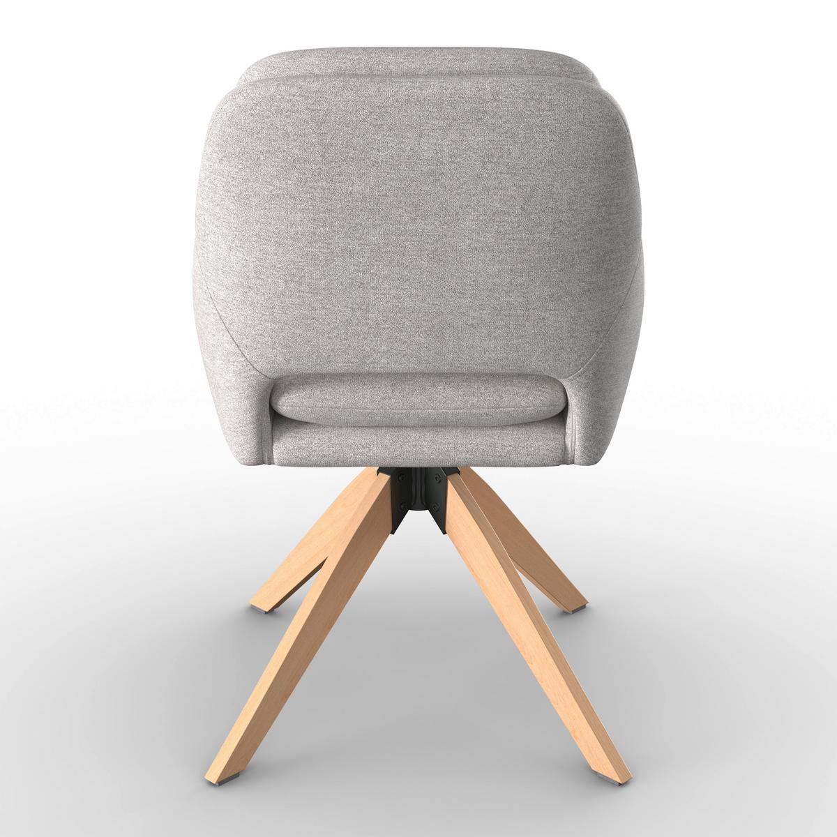 Židle s podrúčkami Adrien, šedobéžová - šedobéžová/přírodní barvy, Moderní, kov/dřevo (64/59/92cm) - Bessagi Home