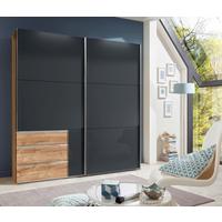 Schwebetürenschrank B: 200 cm Level Grau/Eichefarben Dekor - Eichefarben/Eiche Wotan, MODERN, Holzwerkstoff (200/236/65cm) - MID.YOU