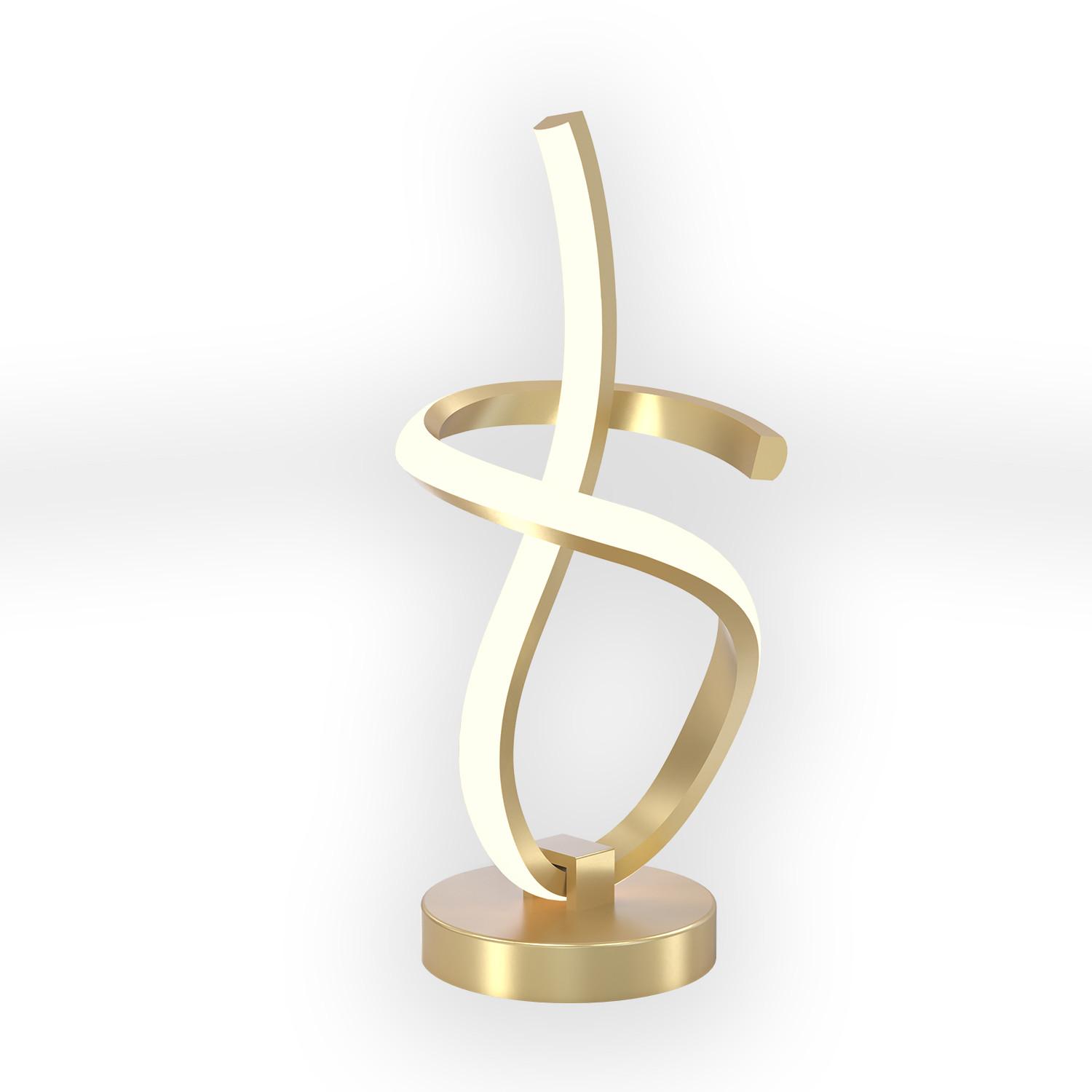 LED-Tischleuchte Kira Goldfarben Beige D:17,5cm - Beige/Goldfarben, Design, Kunststoff/Metall (17,5/38,5cm)