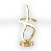 LED-Tischleuchte Kira Goldfarben Beige D:17,5cm - Beige/Goldfarben, Design, Kunststoff/Metall (17,5/38,5cm)
