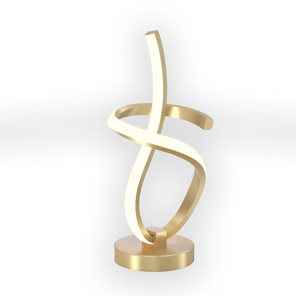 LED-Tischleuchte Kira Goldfarben Beige D:17,5cm - Beige/Goldfarben, Design, Kunststoff/Metall (17,5/38,5cm)