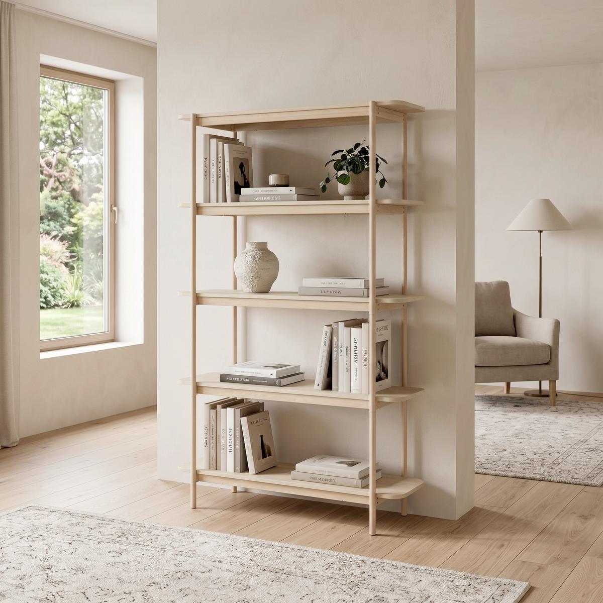 REGAL Heim, Beige B: 120 cm - Beige, MODERN, Holz/Metall (120/190/40cm) - Livetastic