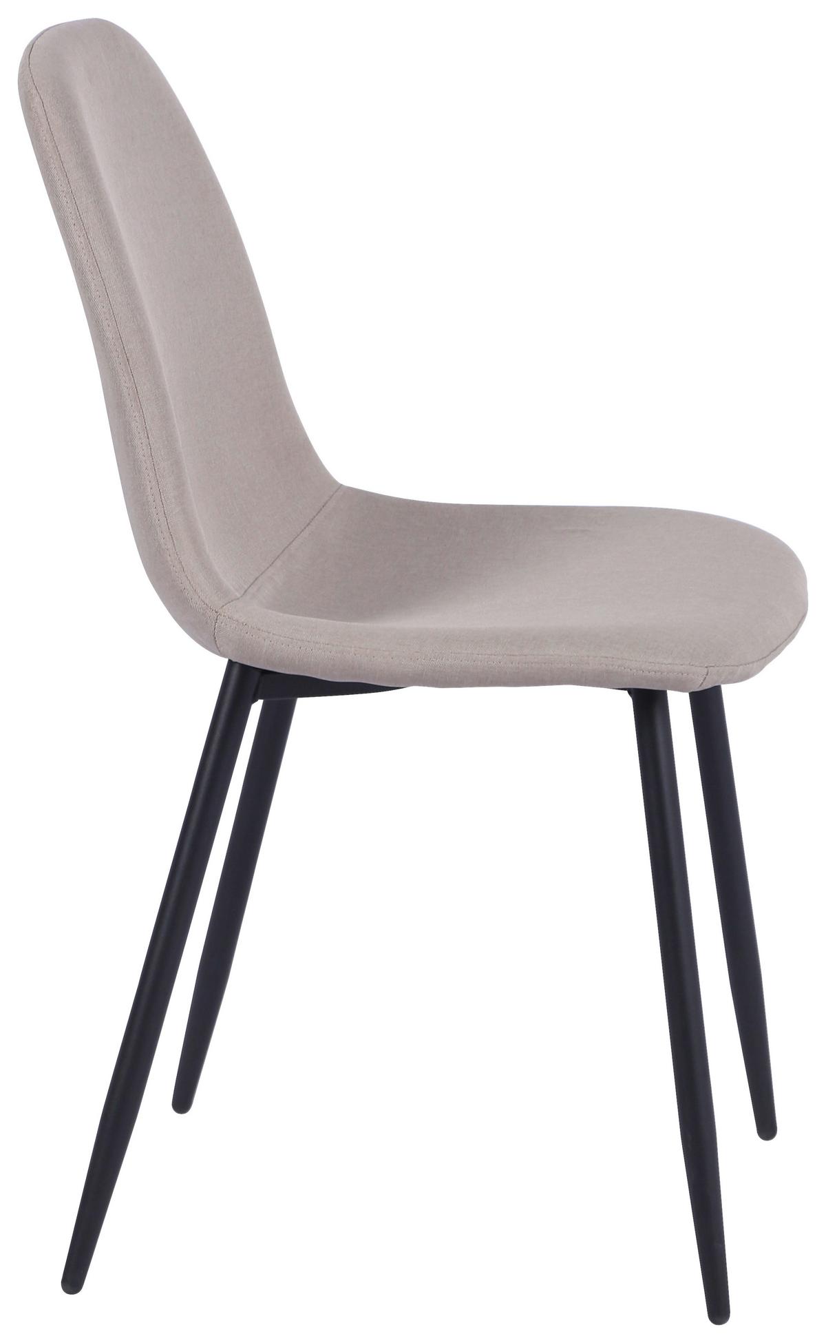 Vierfußstuhl Mona Leinenoptik Beige - Beige/Schwarz, MODERN, Holz/Textil (44/87/56cm)