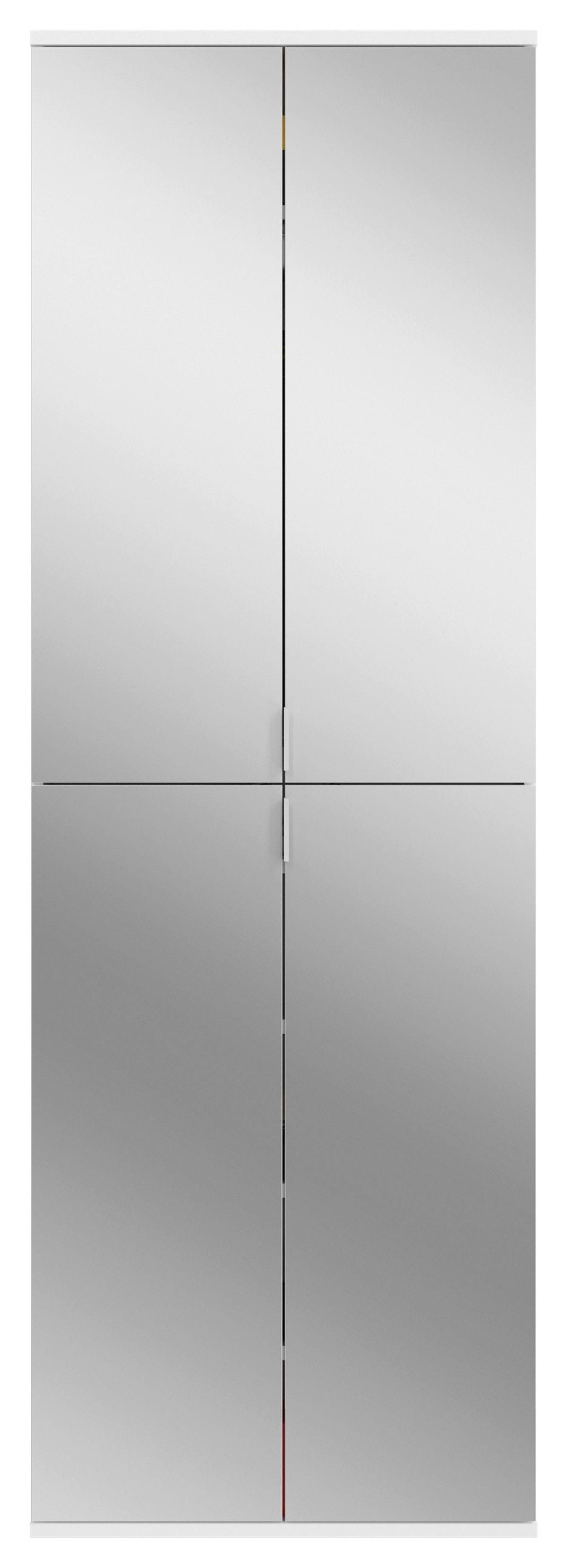 VÍCEÚČELOVÁ SKŘÍŇ PROJEKT X - bílá/černá, Moderní, kov/kompozitní dřevo (65/193/37cm) - MID.YOU