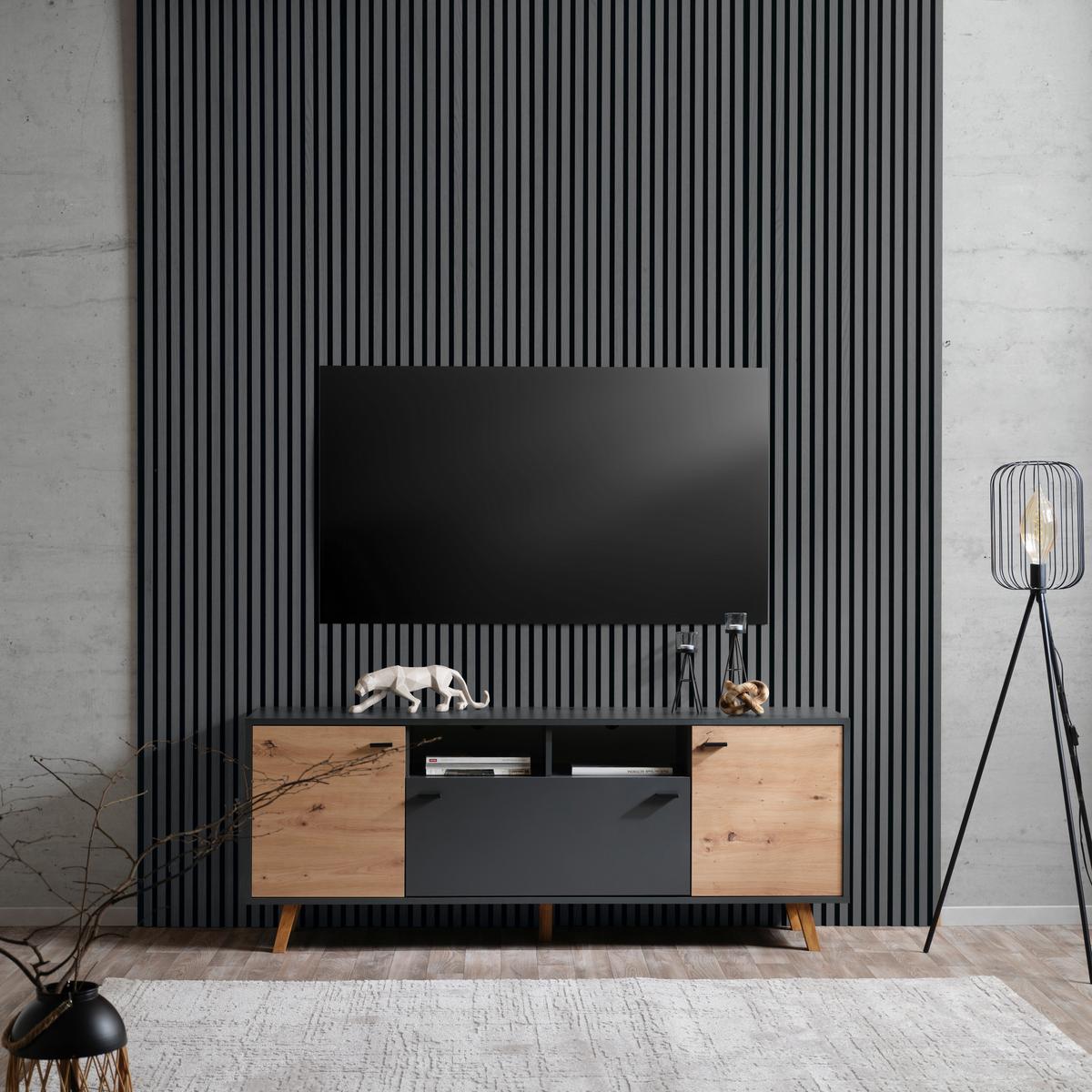 Falipanel Josef - sötét tölgy, Modern, műanyag/faalapú anyag (60/120/2cm)