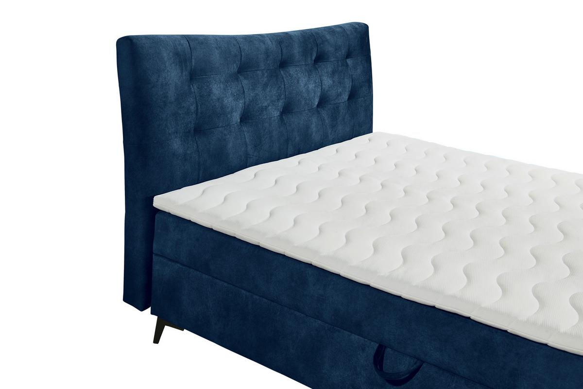 Boxbett Mit Topper+bettkasten 180x200 Cm Melrose - Blau/Schwarz, MODERN, Holzwerkstoff/Textil (180/200cm) - MID.YOU