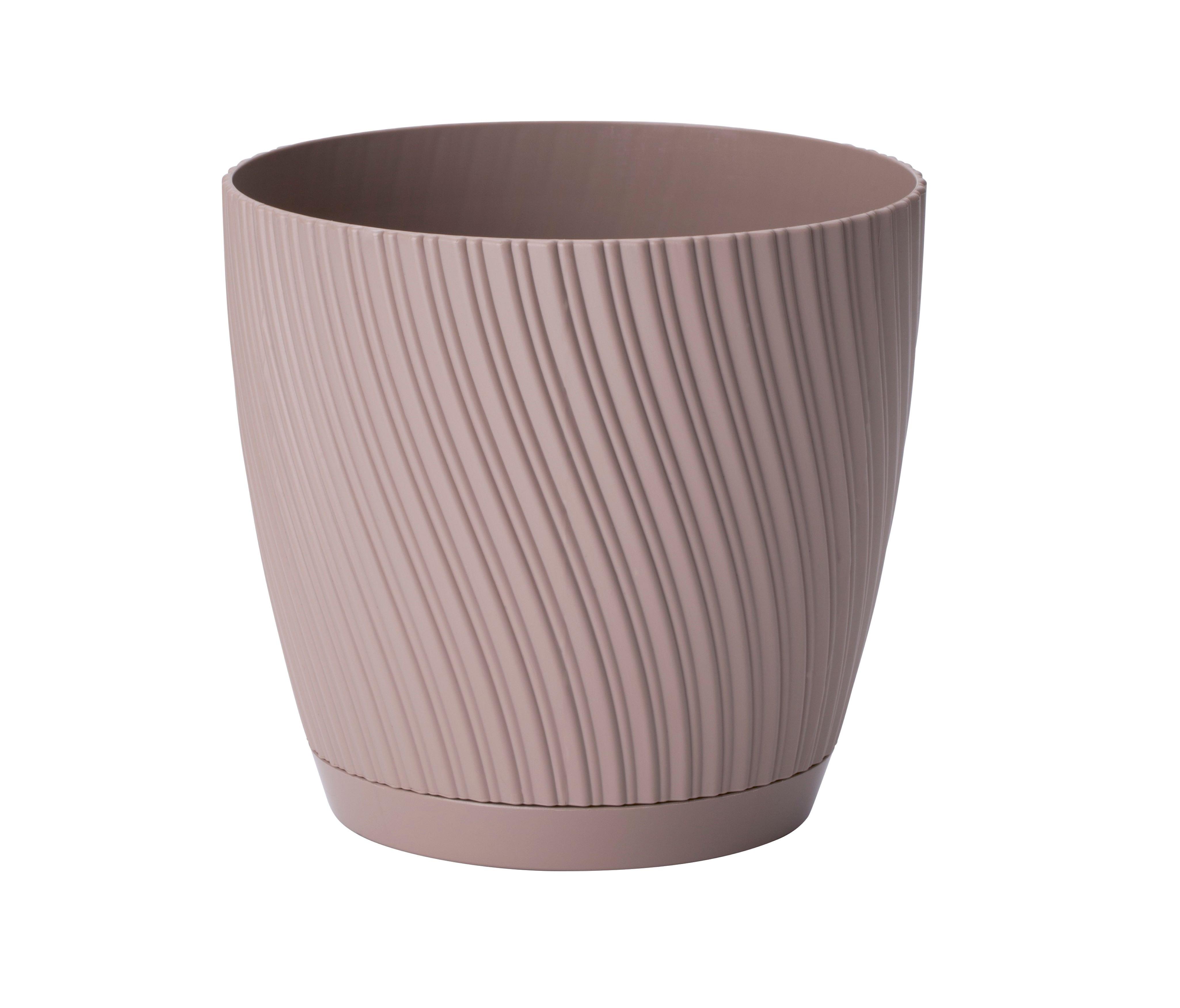 Obal na květináč MIRA COMPLETE ECO 15 - šedohnědá, Konvenční, plast (14,8/13,7cm) - Mömax