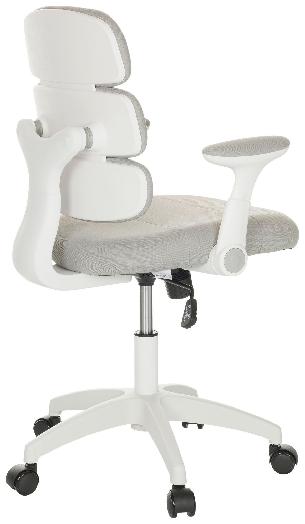 Jugenddrehstuhl Kid Ergolino W - Weiß/Grau, Basics, Kunststoff/Textil (62/86-97/62cm) - MID.YOU