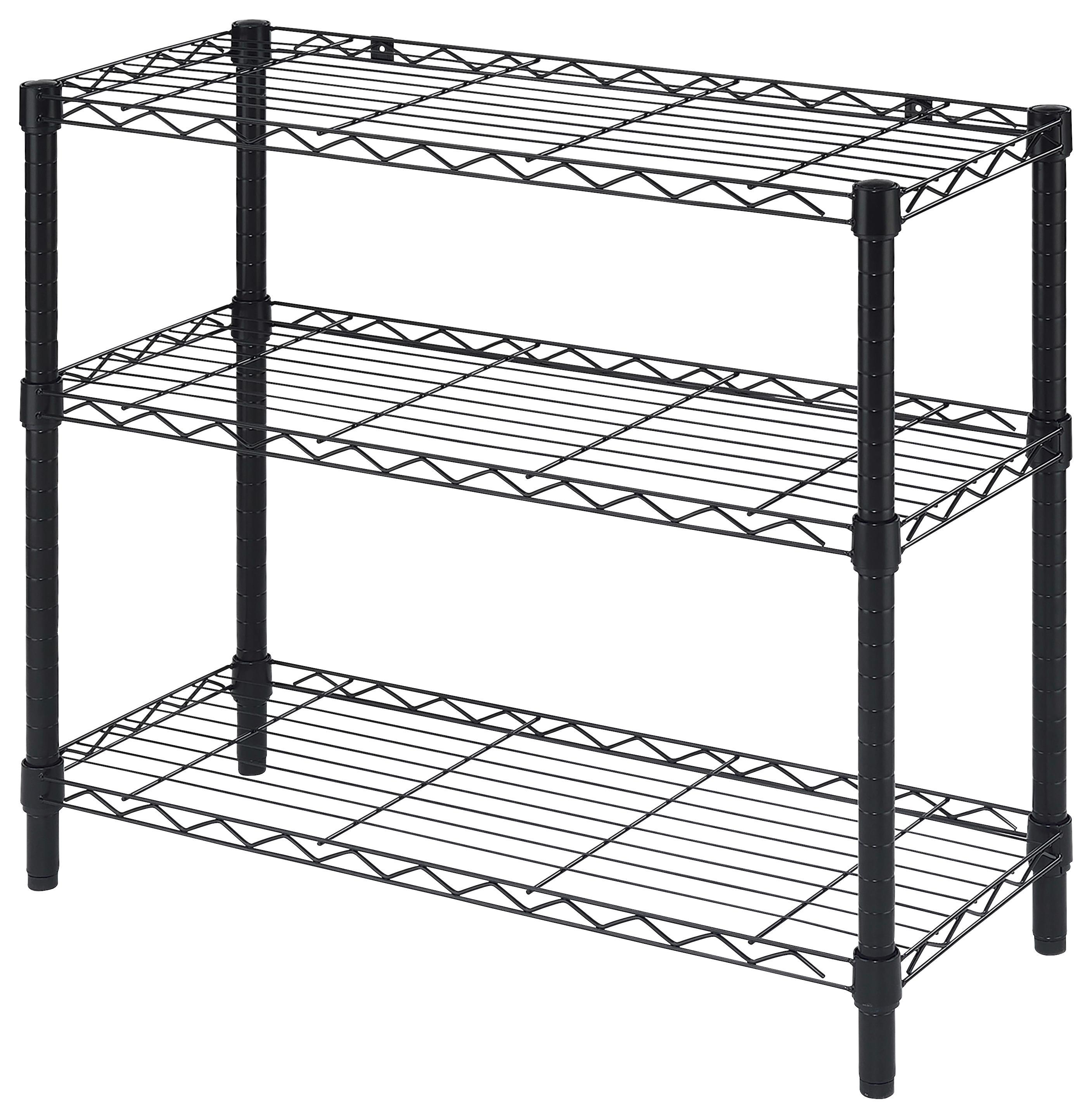 Regal Meran 3 Schwarz B: 76 Cm - Schwarz, MODERN, Metall (76/69/31cm)