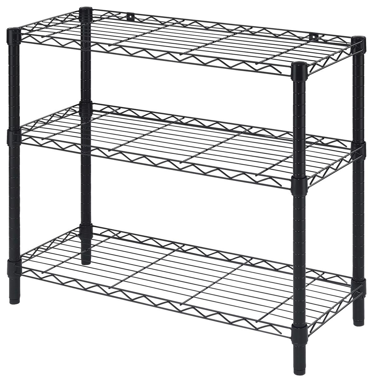 Polc Meran 3 76/69 Cm - fekete, Modern, fém (76/69/31cm)