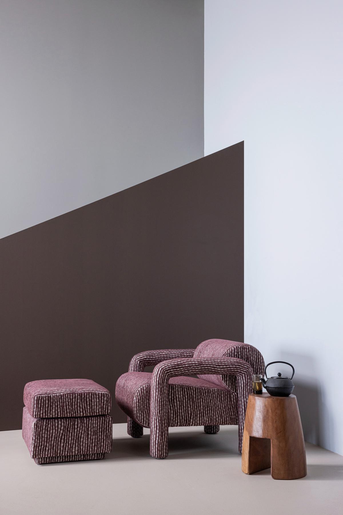 SESSEL Lenny Bordeaux B: 76cm - Bordeaux, MODERN, Textil (76/65/82cm) - Livetastic