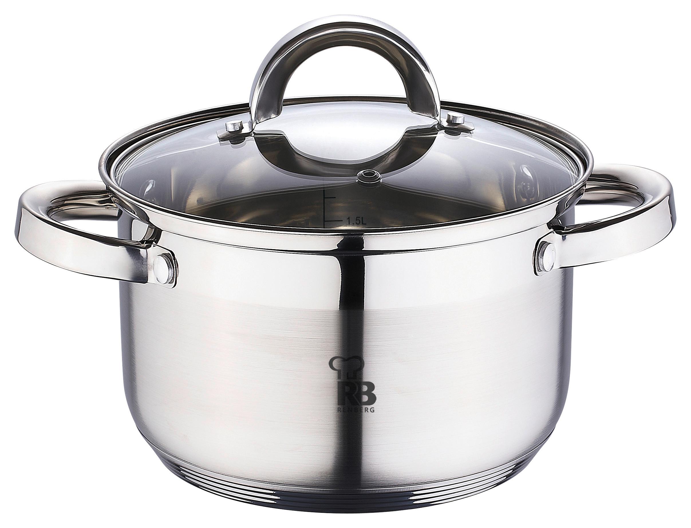 Kochtopf Alexander 3,6 Liter Edelstahl, Leichte Reinigung - Silberfarben, Basics, Glas/Metall (20cm)